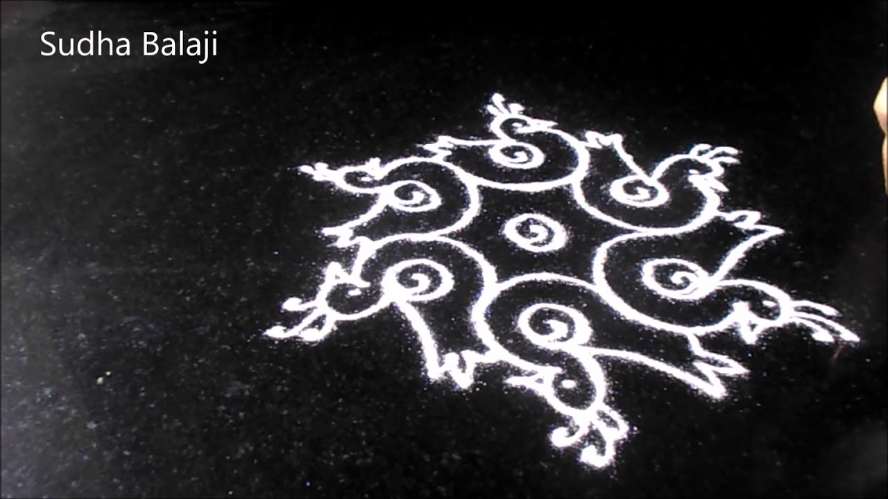 डॉट रांगोळी | Sudha Balaji | tipke rangoli video - YouTube