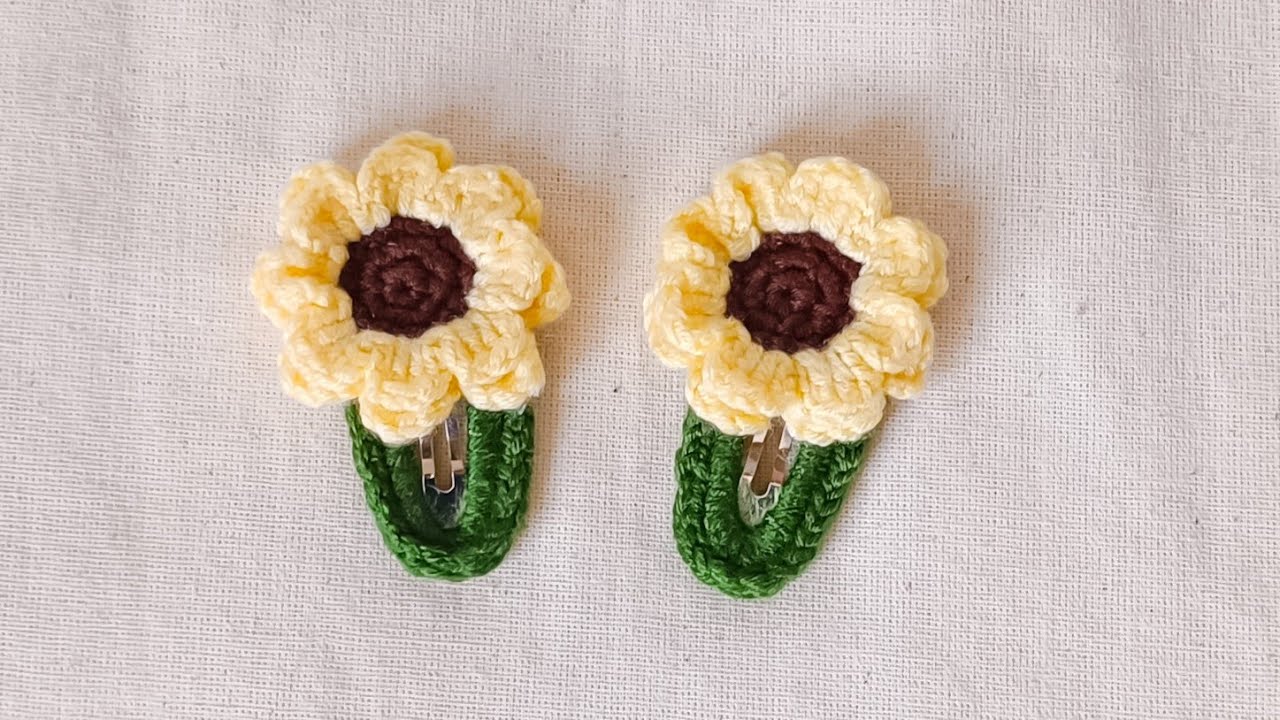Crochet Sunflower Hair Clips | Cute Girls' Hair Accessories Tutorial!