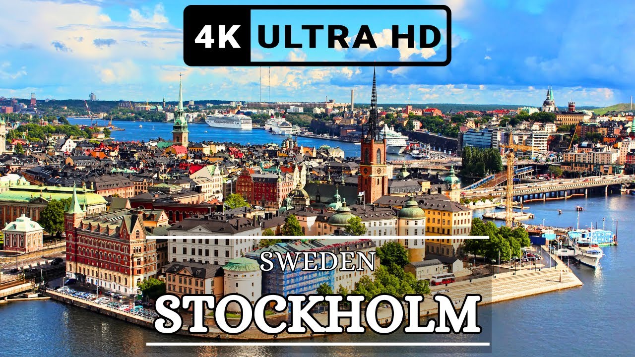 Stockholm Sweden 4k ULTRA HD 60 FPS Footage by Drone