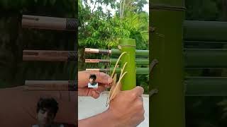 Bamboo Creations with 3 arrows #bamboogun #satisfying #bow #toys #bowandarrow #bamboo