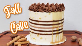 Fall Cake - Cinnamon Pecan Perfect Buttercream Stripes