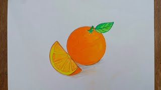 How to draw an Orange || Orange drawing tutorial || Easy Orange Art