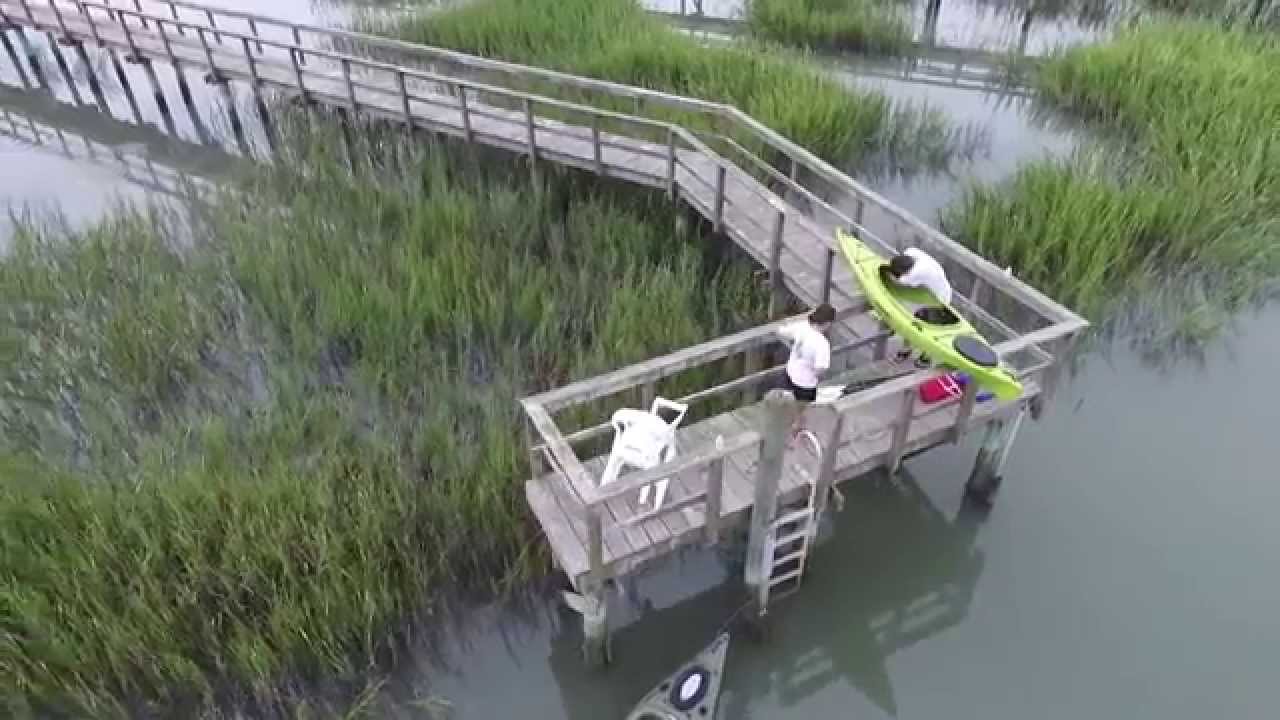 Folly Beach, SC, MARSH Kayaking (loading out) , DJI ...