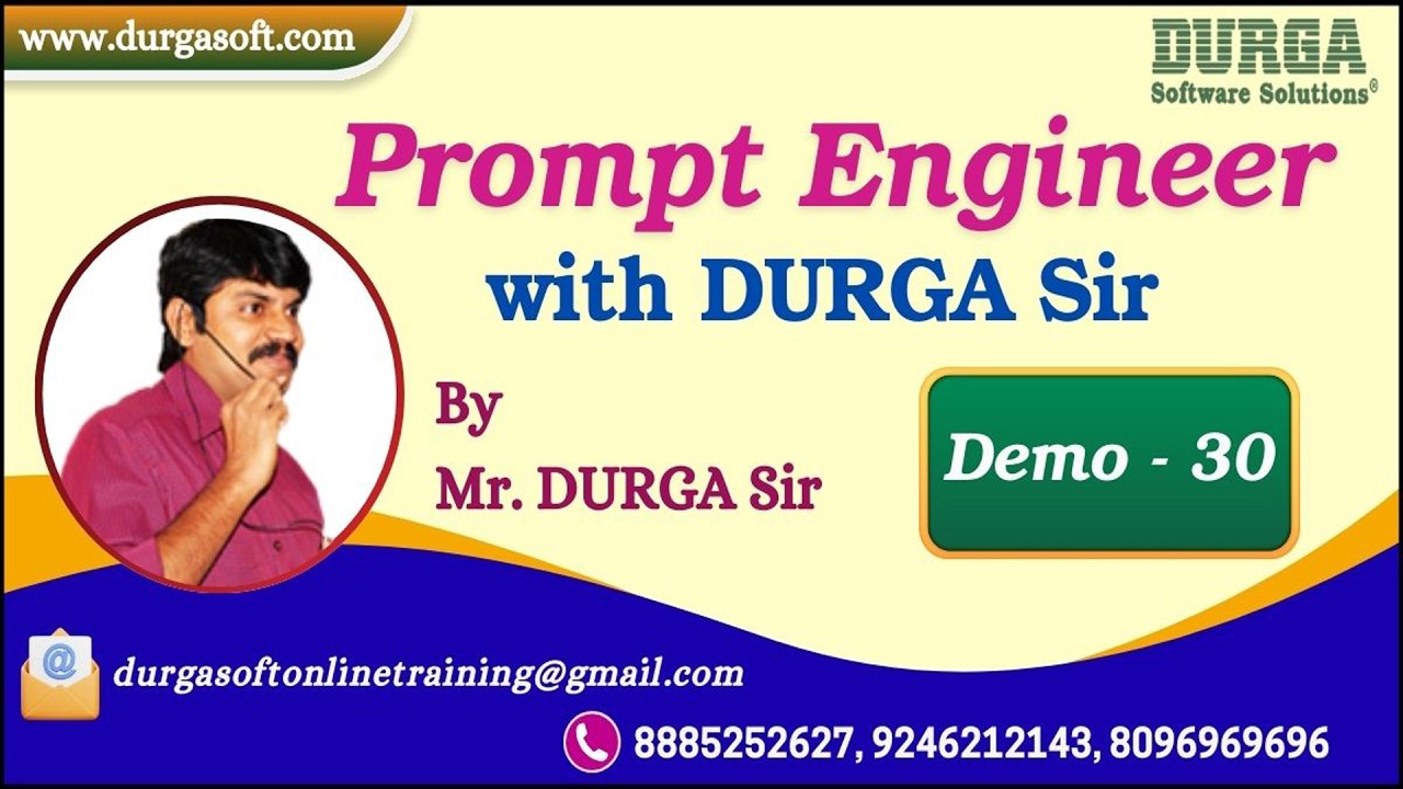 Prompt Engineer with DURGA Sir tutorials || Demo - 30 || by Mr. DURGA ...