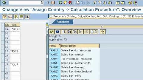 SAP FICO VIDEO TRAINING TUTORIALS 0017 SALES TAX - COUNTRY TO CALCULATION PROCEDURE - BAYISETTI