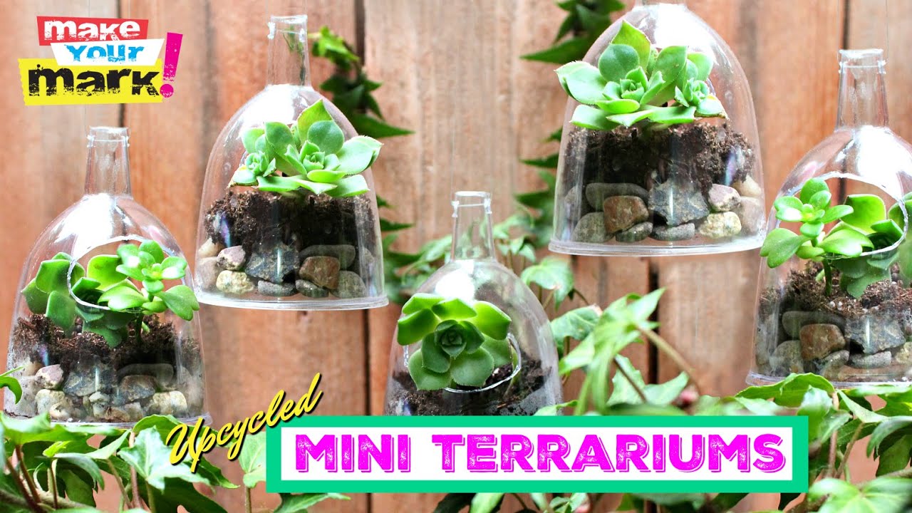 Miniverse Christmas terrarium remix. I used a fish bowl and two of the  hanging plant holders. Plus left over pebbles and gravel. I cut…