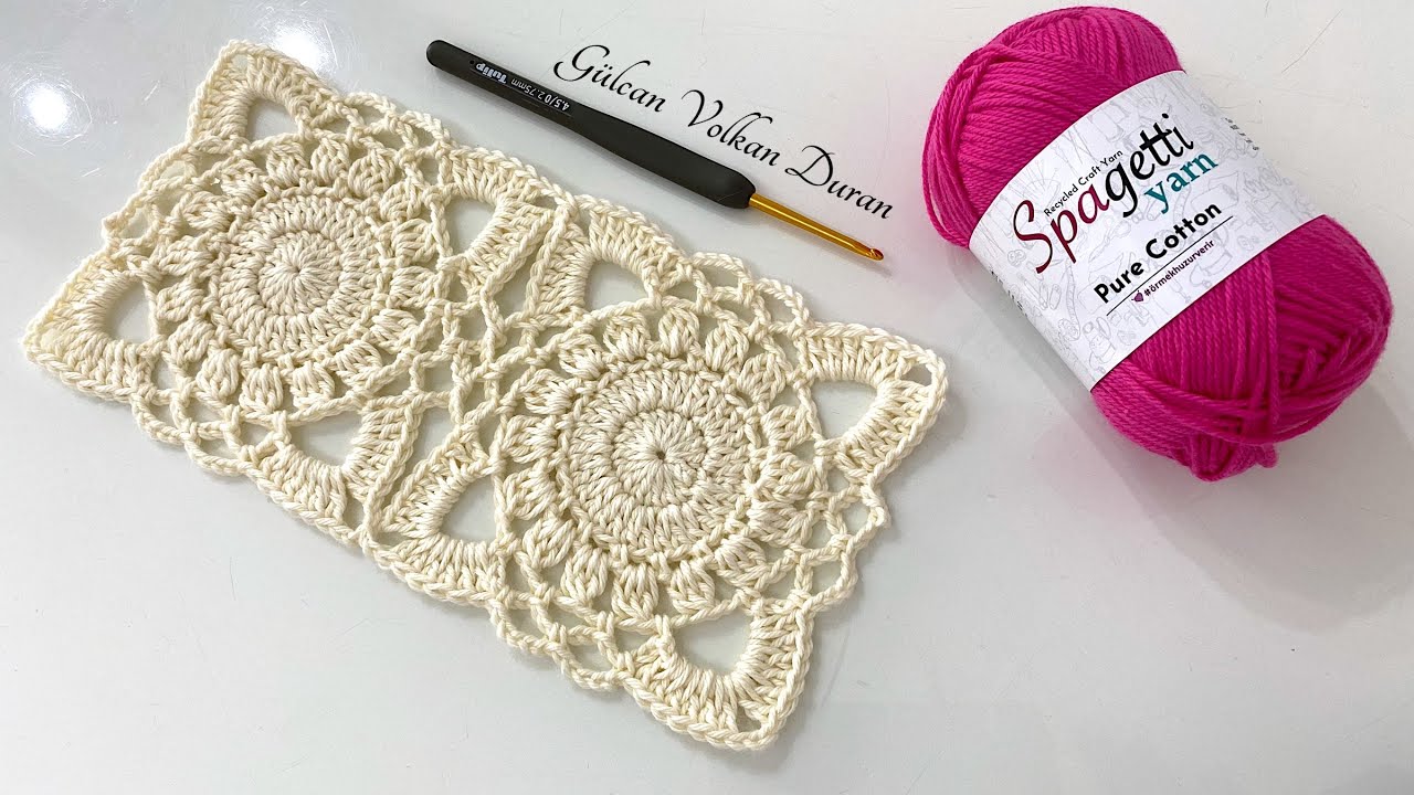 YAZLIK ZARİF ÖRGÜ KARE MOTİF YAPIMI 🤍