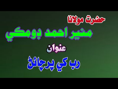 Molana Muneer Ahmed Domki      Rab Khe Parchhaidu  IB Islamic Bayanat