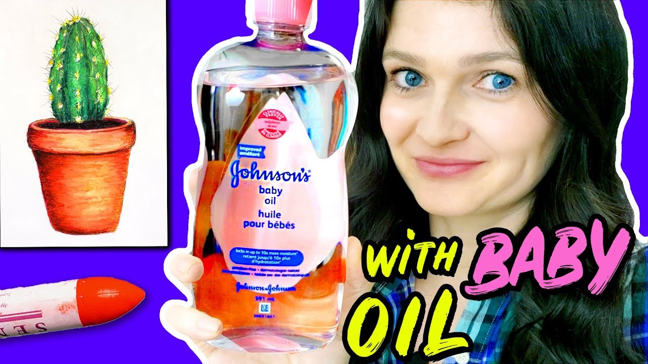 OIL PASTEL Drawing for Beginners with Baby Oil