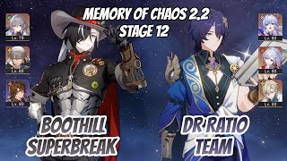 Boothill Team w/ Bronya & Dr. Ratio Team Memory of Chaos Stage 12 (3 Stars) | Honkai Star Rai