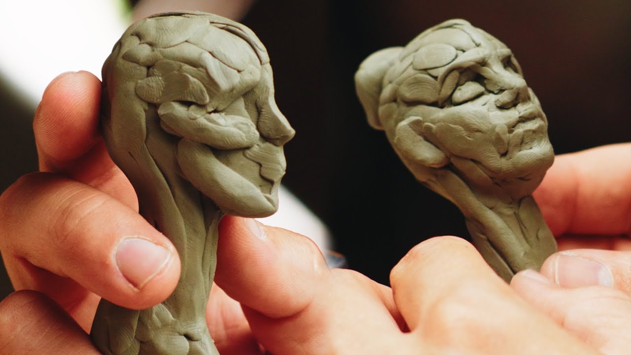 Sculpting A Small Portrait By Hand