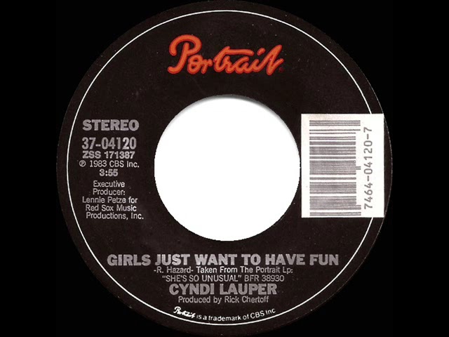 1984 Girls Just Want To Have Fun - Cyndi Lauper (a #1 record--stereo 45) class=