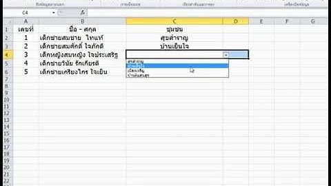 การสร้างรายการข้อมูลให้เลือกใน Excel 2010 (drop down list)