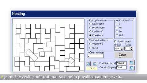 Optimalizace tvarových dílů - Nesting pro CNC a Laser - ŠPINAR - software