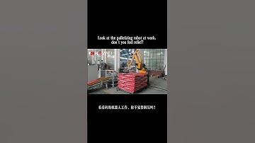 Look at the palletizing robot at work, don