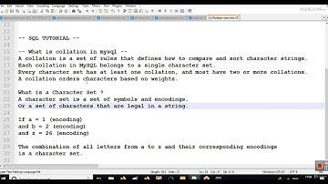 What is a Collation and a Character Set in MySQl - Part 9 #learnsql