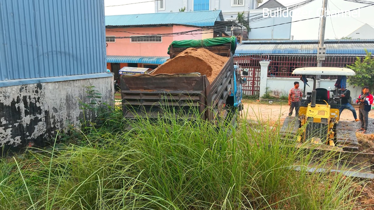 Starting New Project Landfill By Skill D20P Dozer Pushing & Sand 5Ton Truck Dumping & Sand