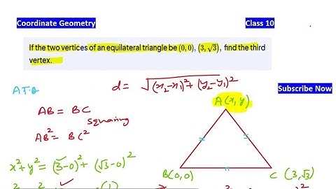 If the two vertices of an equilateral triangle be (0, 0), (3, sqrt3) find third vertex Coordinate