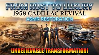 Abandoned 1958 Cadillac Restoration Luxury Timelapse Rebuild #USA #ASMR #beforeandafter #cartok