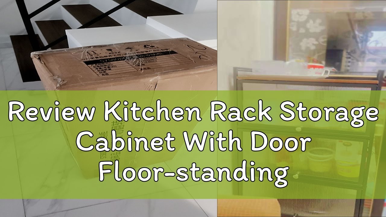 Review Kitchen Rack Storage Cabinet With Door Floor-standing Microwave Oven Pot Rack Sideboard Cabi