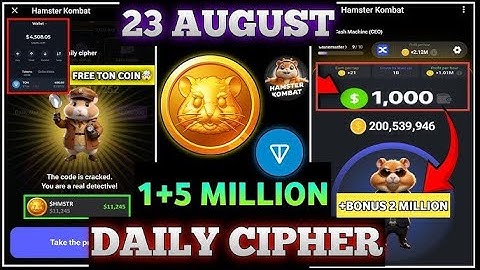 23 August Daily Cipher—Code for 1 m Coins Today | Hamster Kombat Daily Cipher,23 August Daily Cipher