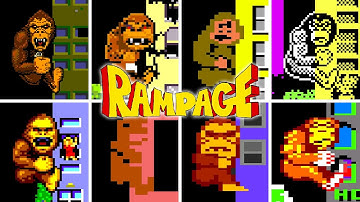 Rampage | Versions Comparison | Arcade, C64, Amiga, ST, PC, NES, Master System, CoCo and more