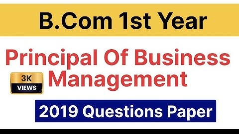 B.com 1st year 🔥Principal of Business Management 2019 Questions Paper in Hindi