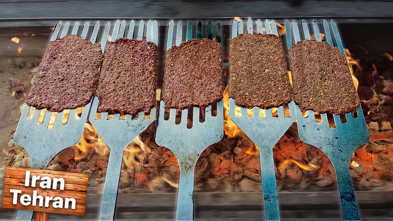 How the most famous street charcoal burger of Tehran, is cooked