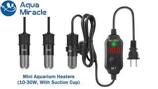 AquaMiracle Adjustable Mini Aquarium Heaters with Digital Display Thermostat (10-30W)