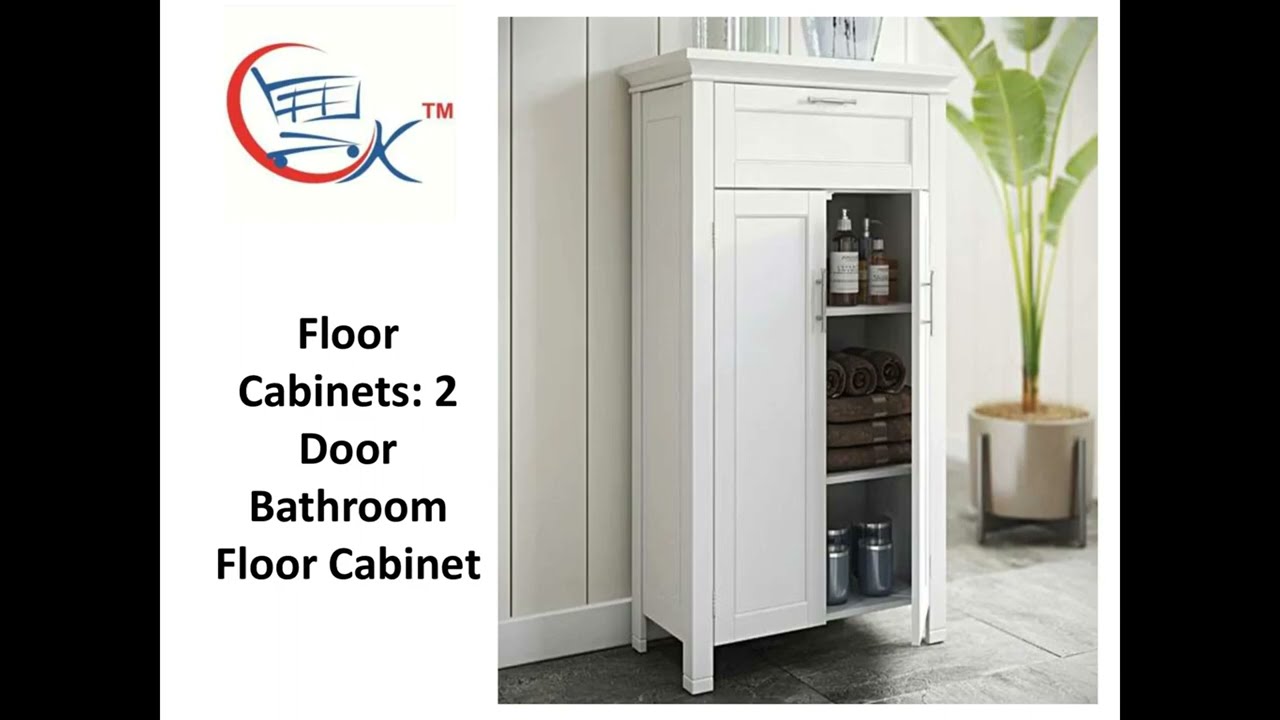 Floor Storage Cabinet: 2 Door Bathroom Floor Cabinet