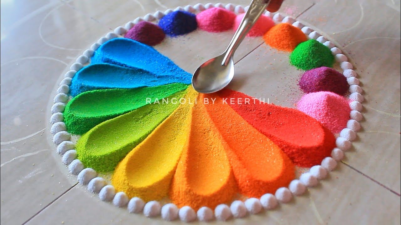Simple rangoli design spoon l unique rangoli designs l easy rangoli ...