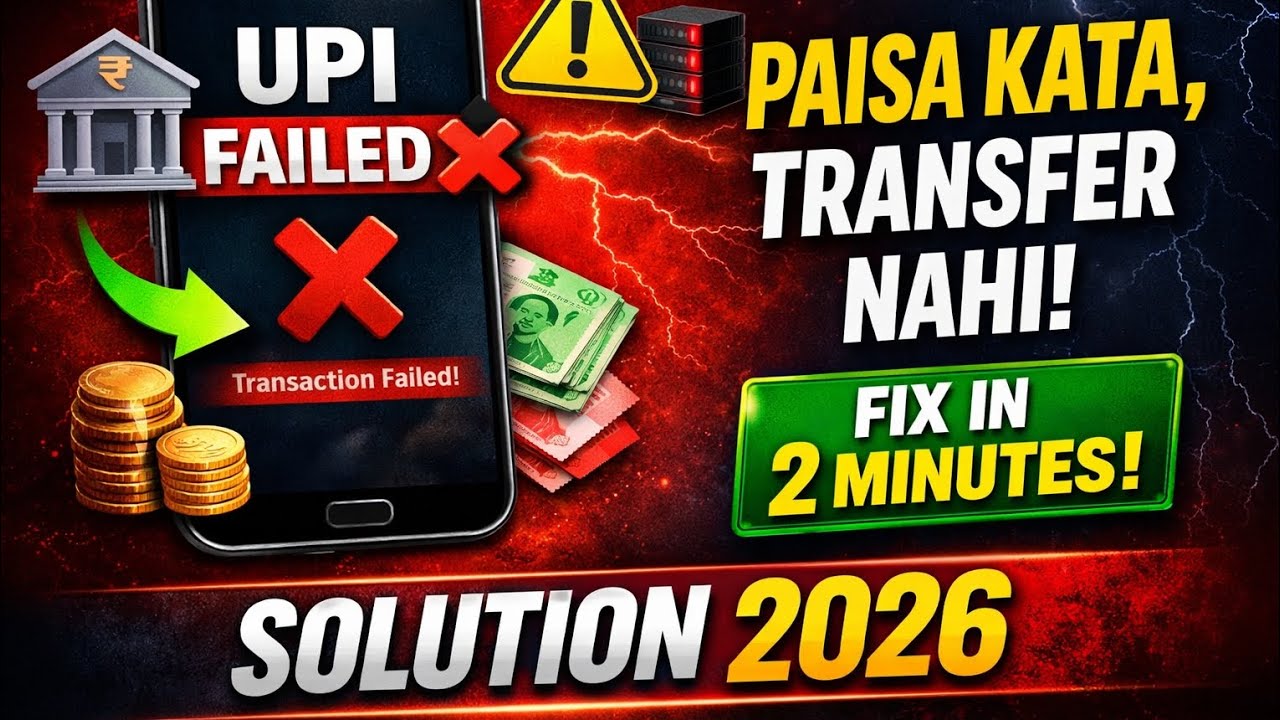 UPI Payment Failed Problem Solve | Easy & Safe Method | 2026 में युपीई प्रोब्लम ठीक करना सीखें ||