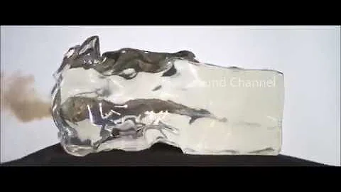 Explosion in the clear ballistic gel ( Slow-Mo HD Video)