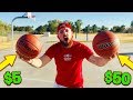 $5 Basketball vs. $50 Basketball! IRL Basketball Challenge