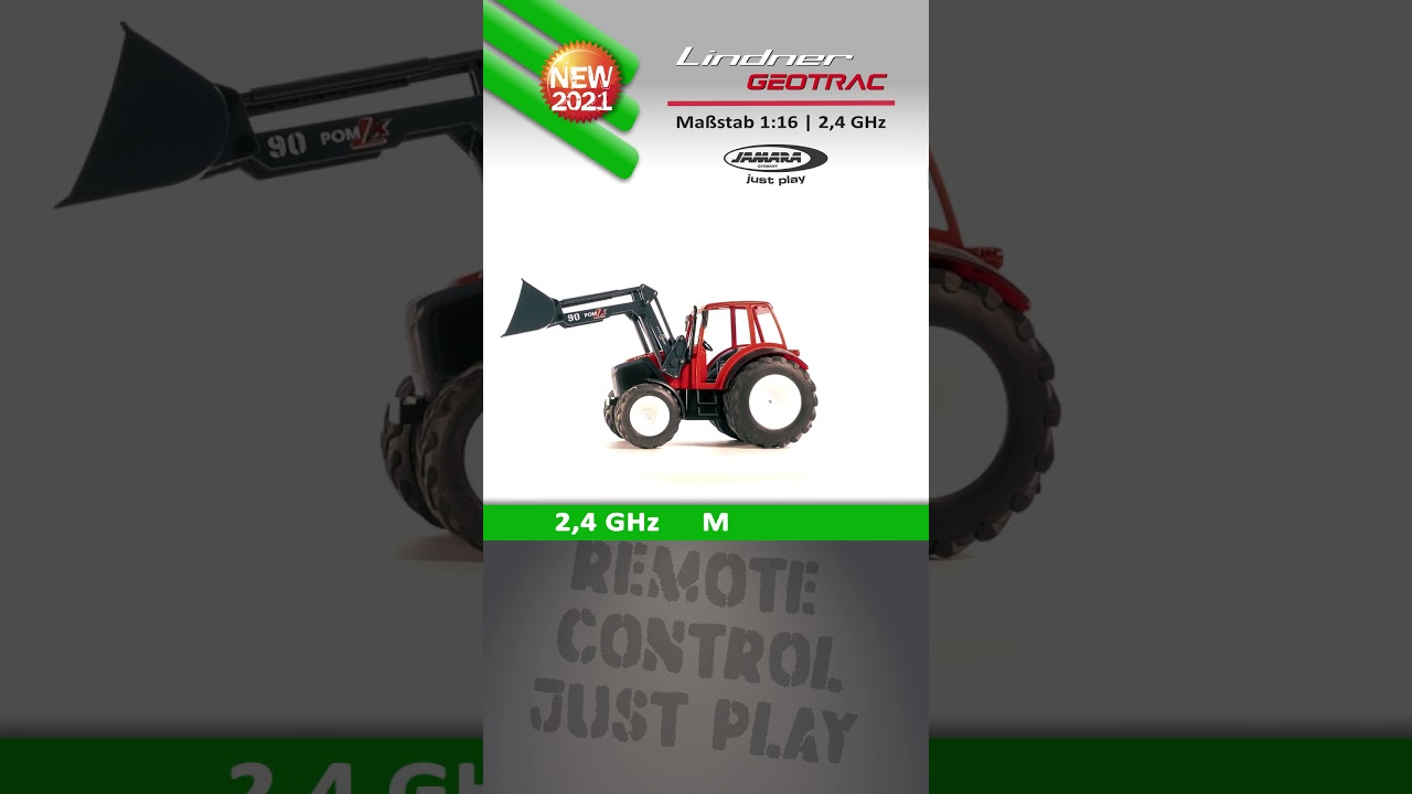RC Traktor Lindner Geotrac mit Frontlader (1:16) | JAMARA just play -  YouTube