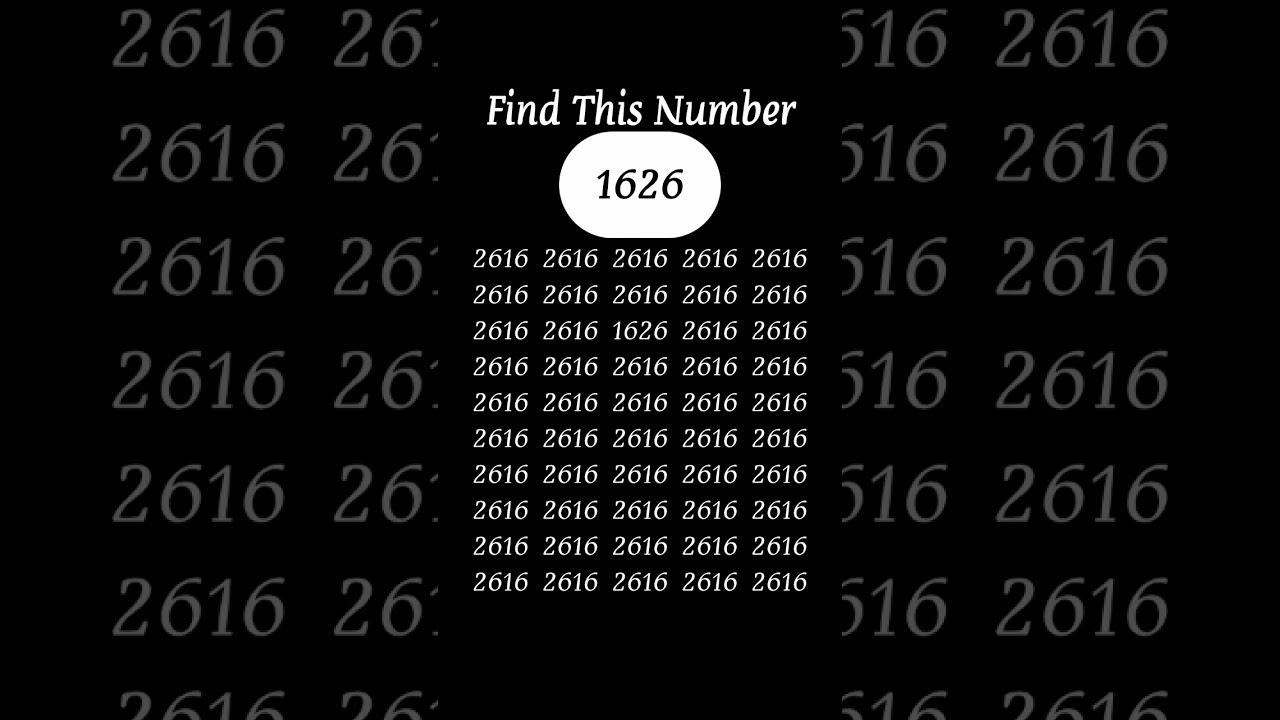 Find This Number - YouTube