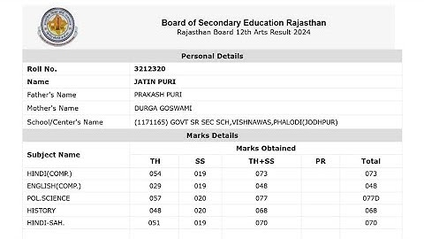 RBSE 12th Result 2024 Kaise Dekhe ? How To Check RBSE 12th Result 2024