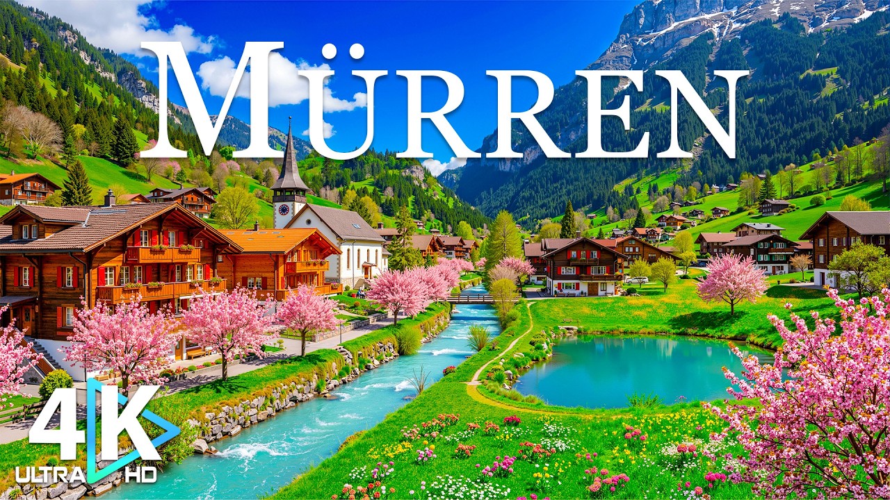 Весна в Мюррене, 4K | Альпийские луга, заснеженные вершины и вневременное спокойствие