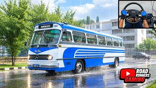 CLASSIC Mercedes-Benz O-321 🚌 HEAVY RAIN + CRAZY TRAFFIC! 😱 | REALISTIC DRIVE Euro Truck Simulator 2 screenshot 1