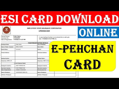 How to Download ESIC e-pehchan card☑️ | ESI ID card for treatment online