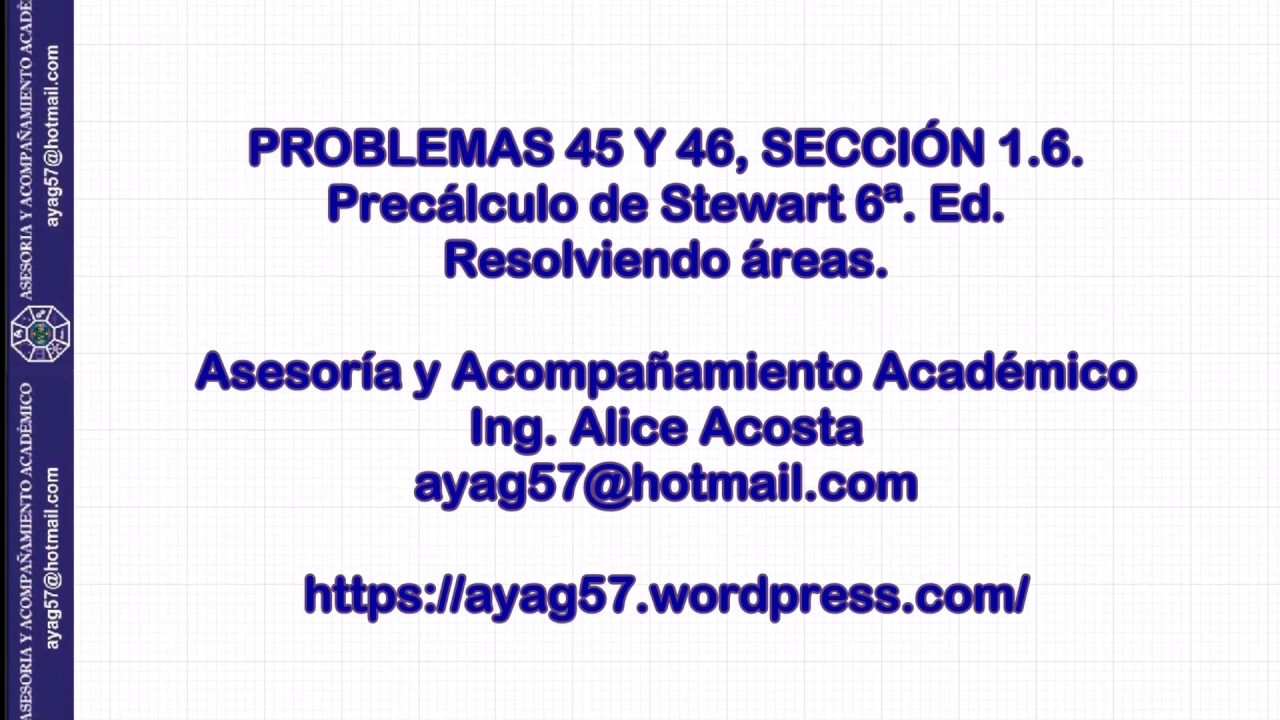 Problemas 45 y 46 Sección 1.6 del Precálculo de Stewart 6a Ed - YouTube