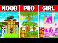 NOOB vs PRO vs GIRL FRIEND CIRCLE BLOCK MINECRAFT HOUSE Build Battle! (Building Challenge)