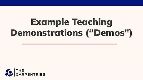 Example Teaching Demonstrations Acted Out by Trainers