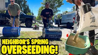 Spring Overseeding Neighbors Lawn W The Best Seed On The Market Nothing Else Compares