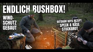 Lagerbau Update: Windschutz &amp; Kochstelle für die neue Bushbox gebaut 🪓