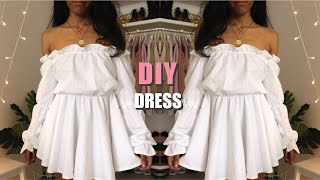 Diy off the shoulder dress tutorial in this video i will show you how
to make a like ruffle with sleeves. th...