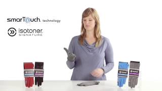 isotoner SmarTouch glove demonstration