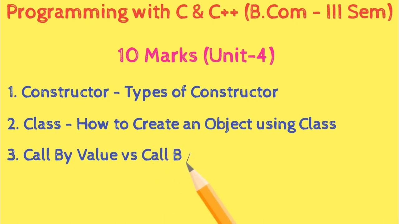 Degree | 3rd Sem | B.Com | Programming with C and C++ | Important ...