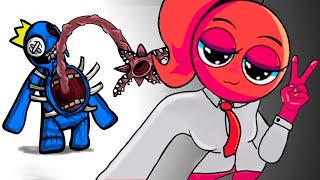 Blue Changes because of Red Girl Crush - Among us and Rainbow Friends Animation