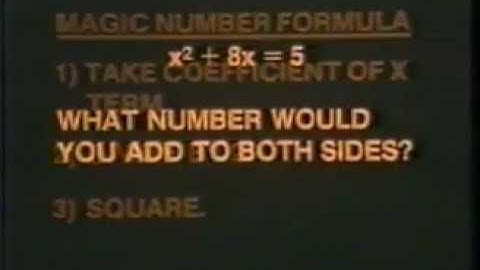 Algebra Lesson 27: Solving Quadratic Equations by Completing the Square